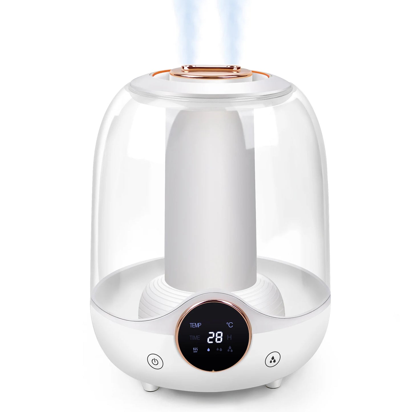 3L Humidifier for Bedroom, Air Humidifier for Home Office, 3 Mist Modes, 2 Nozzles, Timer and Waterless Auto-Off