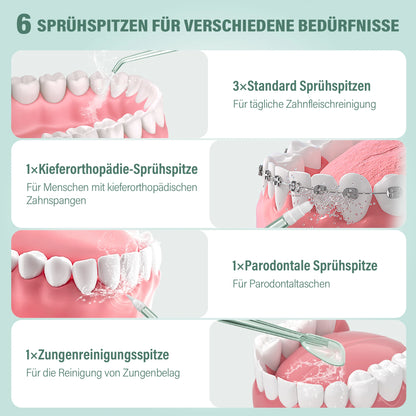 Sejoy Water Dental Flosser Portable Teeth Picks 6 Jets 4 Modes Cordless Oral Irrigator Rechargeable IPX7 Teeth Cleaner