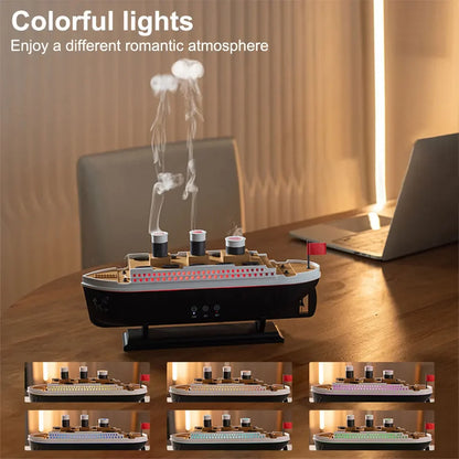 250ml Titanic Ship Model Decoration Air Humidifier Essential Oil Diffuser Jellyfish Smoke Ring Spray Aroma Diffuser For Home Off