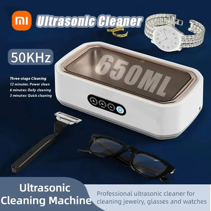 Xiaomi Ultrasonic Cleaning Machine Glasses Cleaning Machine Large Capacity Jewelry Braces Professional Cleaner 650ml For Jewelry