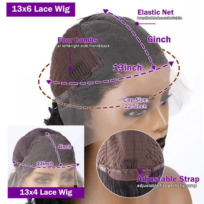 13x4 HD Lace Frontal Body Wave Wigs Human Hair 360 Lace Wig Pre Plucked for Women 13x6 Brazilian Lace Front Wig With Baby Hair