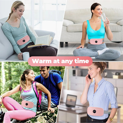 Electric Belly Massager 3 Gears Vibrating Heating Pad For Menstrual Waist Stomach Uterine Warm Belt Abdominal Muscle Massager