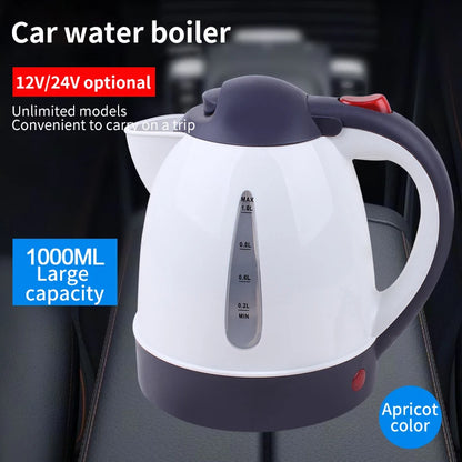 Portable car kettle wholesale car big truck 12v24v electric kettle cigarette lighter make tea boiling cup 1000ML