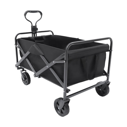 176LBS Camping Trolley Heavy Duty Festival Cart Big Wheels Beach Trolley Cart w/Adjustable Handle & Drink Holders Wheels