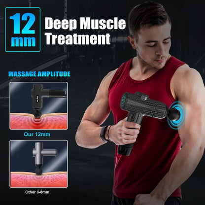 Sejoy Portable Massage Gun 30 Adjustable Speeds Muscle Relief Modes 9 Massage Heads Deep Tissue Muscle Relaxer With High-torque