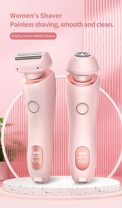 Electric Razors for Women 2 In 1 Bikini Trimmer Face Shavers Hair Removal for Underarms Legs Ladies Body Trimmer IPX7 Waterproof