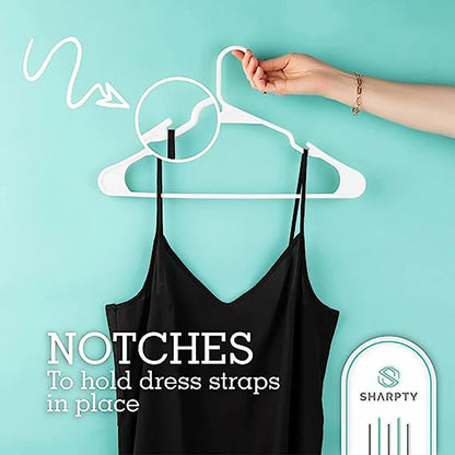 20-piece plastic hangers for closet coats and shirts, space-saving, standard everyday use, room essentials and basics