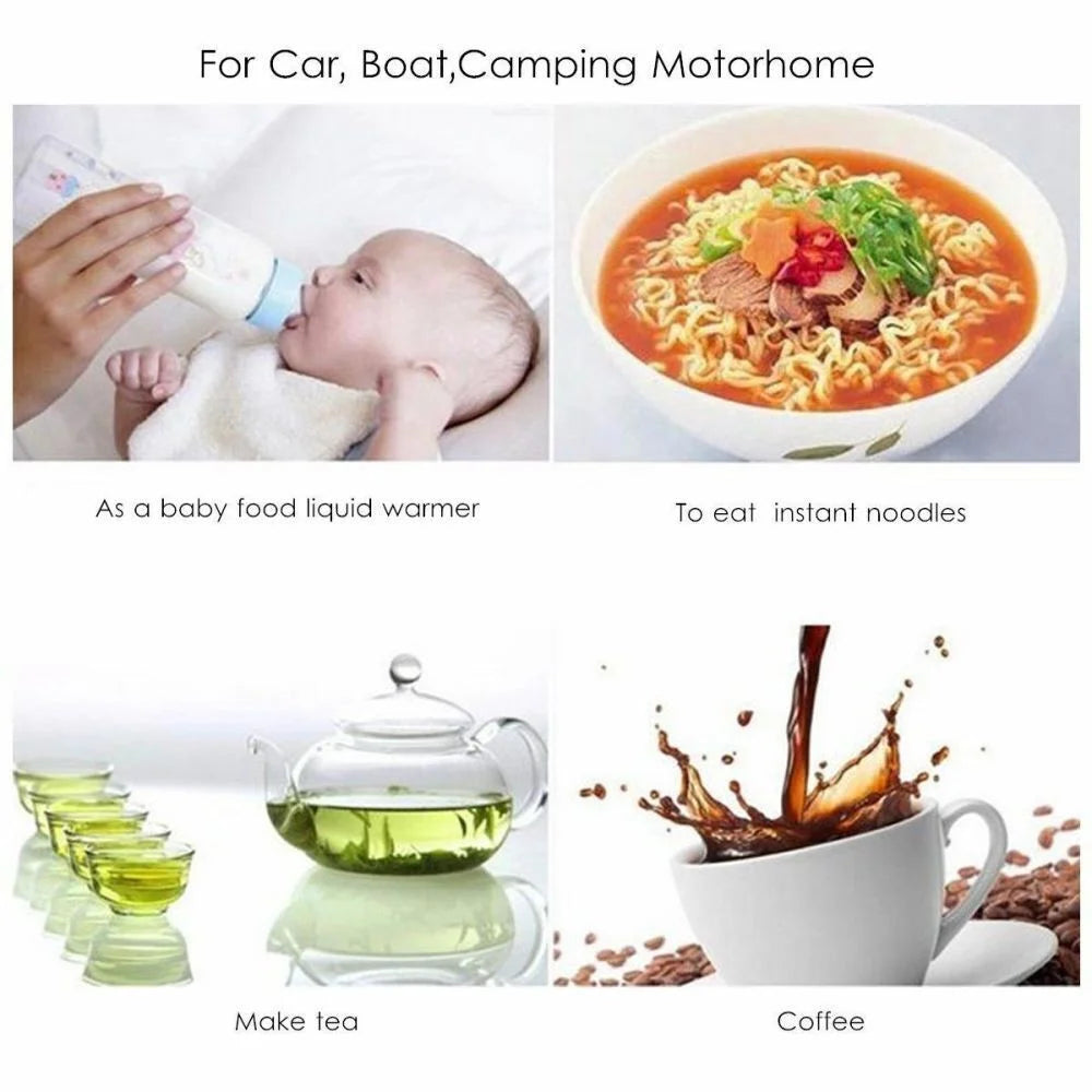 1000 ML Car Hot Kettle Car Truck Water Heater 250 W 12/24 V Tea Coffee Kettle Fast Boiling for Coffee Tea Drinks for Travel Home