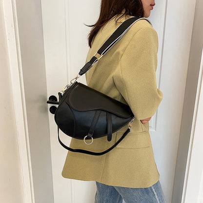 Women's Saddle Bag Brands Luxury Designer Purses and Handbag High Quality 2023 Black White Brown Khaki Shopper Shoulder Bag