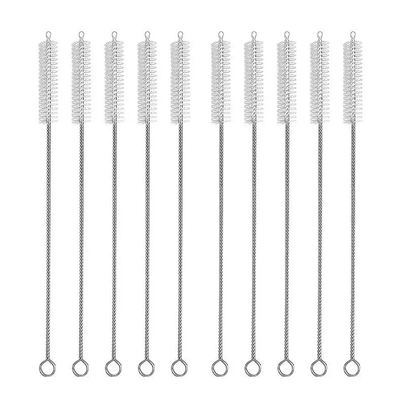 2-10Pcs Drinking Straw Cleaning Brush Kit Straw Tube Pipe Cleaner Nylon Stainless Steel Long Handle Cleaning Brushes forStraws