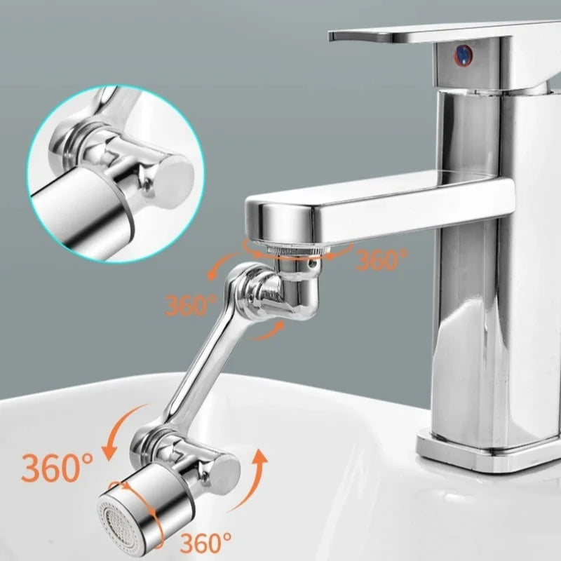 1080° Universal Rotation Faucet Extender Sprayer Head Two-mode Multi-function Faucet Robotic Arm Kitchen Bathroom Accessories