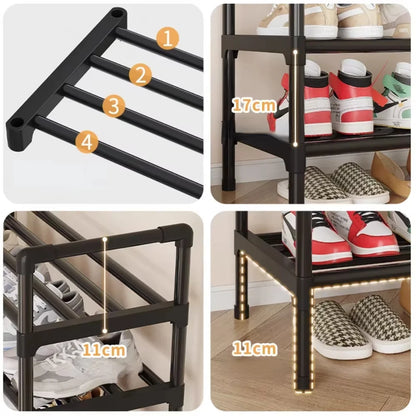 Simple Metal Shoe Rack Multilaye Metal Shoes Rack Space Saving And Simple Shoes Shelves Cabints Space Black Elevated Shoe Racks