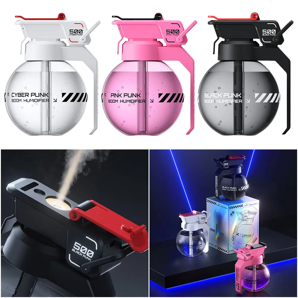 2025 New Grenade Air Humidifier Aroma Diffuser Decorative Cyberpunk Grenade Essential Oil Aromatherapy Humidifier for Home