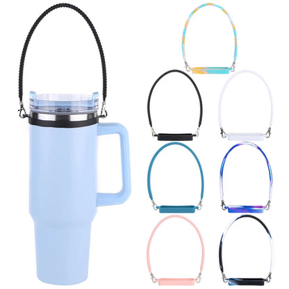 Water Bottle Handle Silicone Portable Bottle Carrying Strap Universal Drink Bottle Carrier Strap for Stanley Tumbler