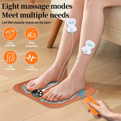 Smart EMS Foot Massager Pad Electric Shaking Hammering Body Muscle Relaxing Massage Machine Remove Edema Leg Shaping