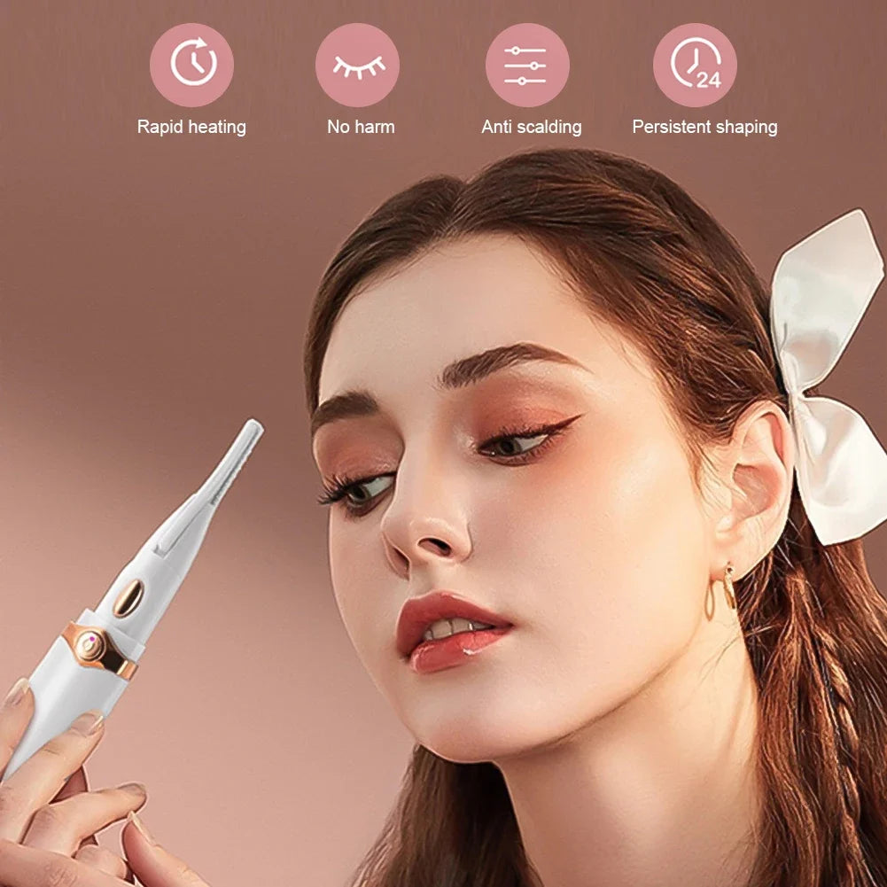 Electric Eyelash Curler Fast Heating Eyelash Curler Long Lasting Natural Eyelash Comb Professional Portable Heated Curling Brush