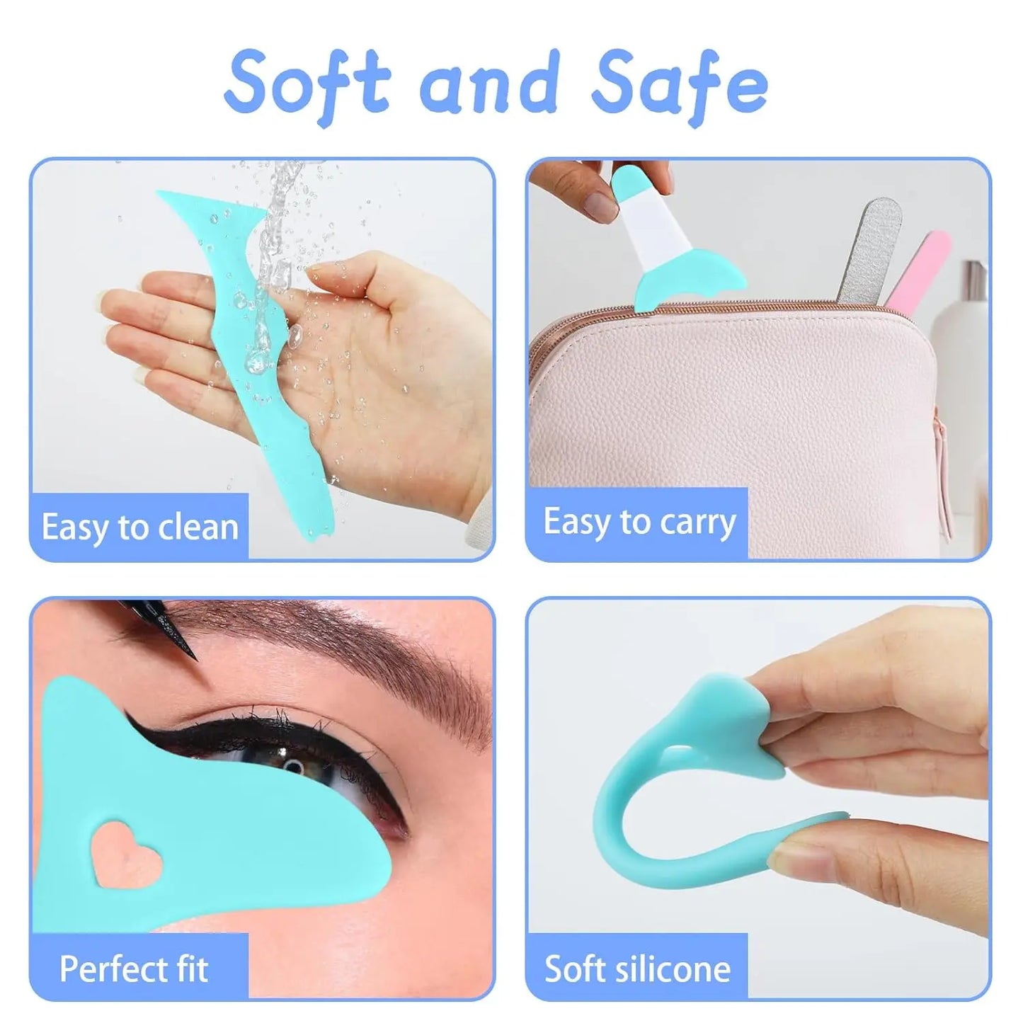 4 Pcs Set Multi Functional Eye Makeup Assistant Combination Silica Gel Paint Eyeliner Eyelash Beauty Tools