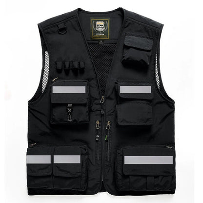 Reflective Vest Emergency Firefighter Volunteer Road Rescue Outdoor Breathable Mesh High Visibility Safety Waistcoat Workwear