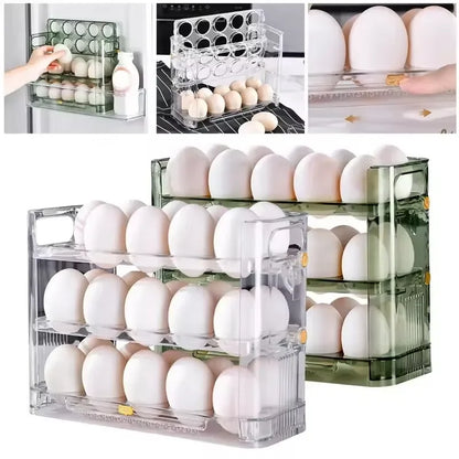 30 Grids Egg Refrigerator  Box Reversible Carton  Kitchen Tray Multi-layer Rack Organizer Timing Holder Container Bin