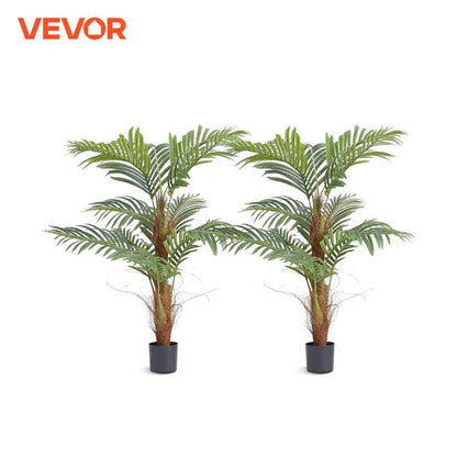 VEVOR Artificial Palm Tree 4/5/6 FT Tall Faux Plant Secure PE Material & Anti-Tip Tilt Protection Low-Maintenance Plant for Home