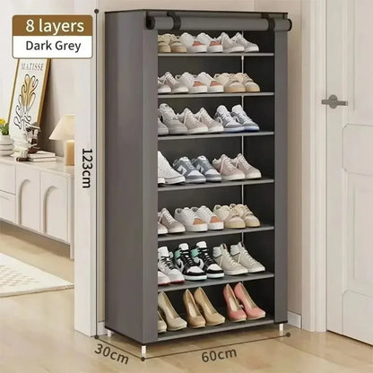 Simple shoe rack multi-layer space-saving and economical household dustproof storage shoe cabinet dormitory door simple cabinet