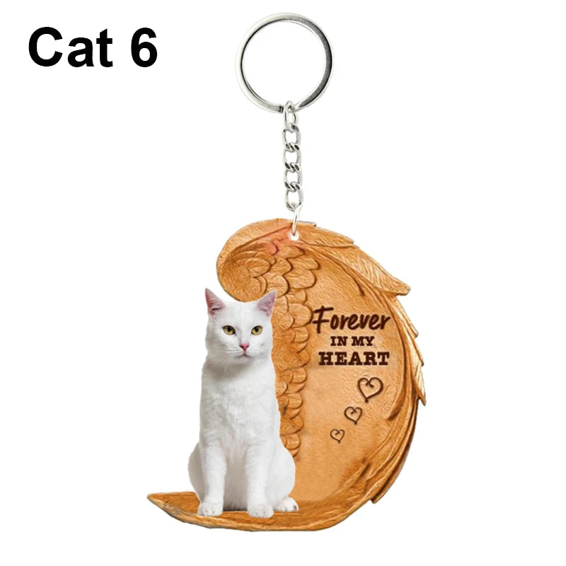 1 Piece 23 Style Dog Forever In My Heart  Angel Pendant Bag Key Chains Car Keychain Keyring  Pet Jewelry Gift For Women Girls