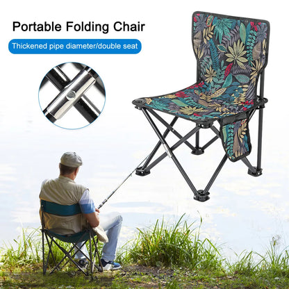 Outdoor Portable Folding Chair With Storage Bag Foldable Car Outdoor Chair Lightweight Bearing Strong Ride Comfort Camping Gear