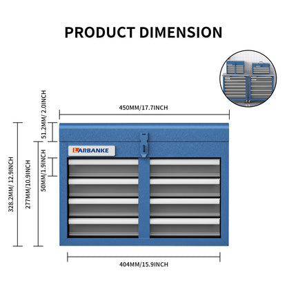 Portable Tool Box with4Drawers and Top Storage Tray,Tool Box Cabinet with Steel Safety Lock,Drawer Tool Box
