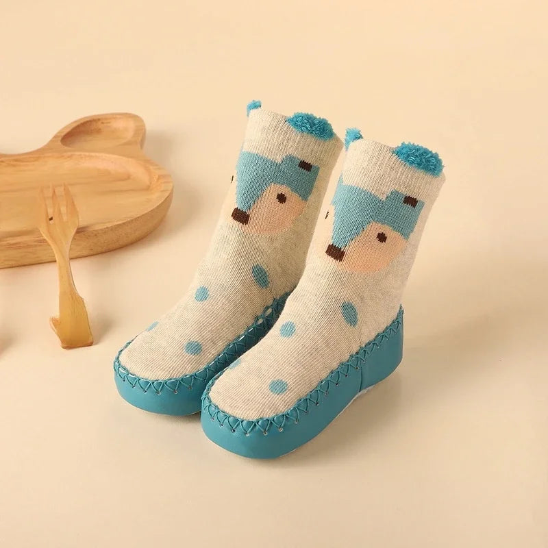 Winter Baby Cute Cartoon Animal Floor Socks with Rubber Anti Slip Sole Cotton Warm Shoes for Infant Girls Boys Slipper Stuff