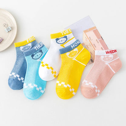 5Pairs Baby Socks Newborn Baby Boy Cute Short Sock 0-1-3-8Y Kids Cotton Toddler Cartoon Soft Children's Sports Socks for Girls