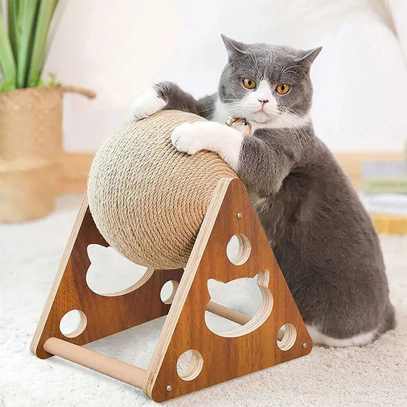 Sisal Toy Scratching Post Pet Supplies Wooden Cat Scratcher Ball