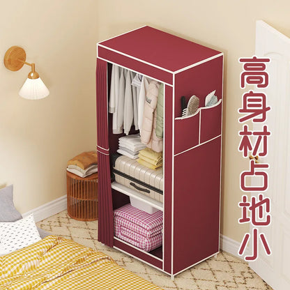 Simple Wardrobe Bedroom Household Simple Assembly Cloth Wardrobe Rental Housing Storage Wardrobe Storage Simple Storage Cabinet