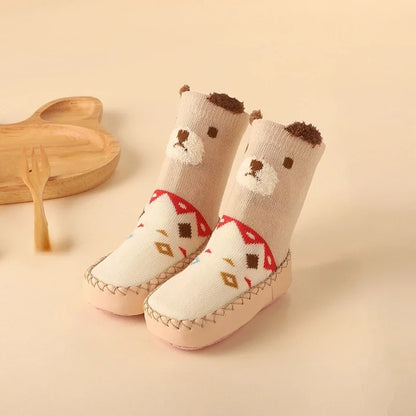 Winter Baby Cute Cartoon Animal Floor Socks with Rubber Anti Slip Sole Cotton Warm Shoes for Infant Girls Boys Slipper Stuff