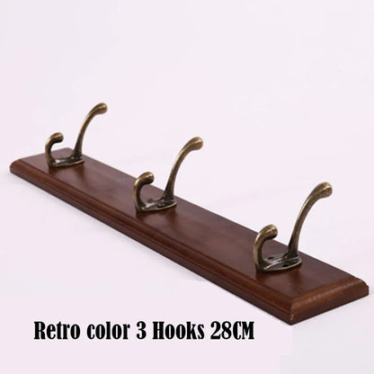 Wall Mounted Solid Wood Coat Rack with Hooks Hats Clothes Hanger Closet Organizer Perchero Furniture for Hallway Entrance Decor