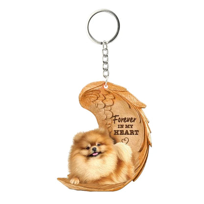 1 Piece 23 Style Dog Forever In My Heart  Angel Pendant Bag Key Chains Car Keychain Keyring  Pet Jewelry Gift For Women Girls