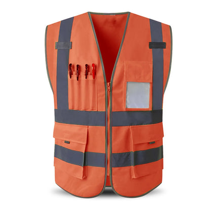 Red Working Vest for Men Women High Visibility Safety Vests with Reflective Stripes Hi Vis Workwear Meets ANSI/ISEA Standards