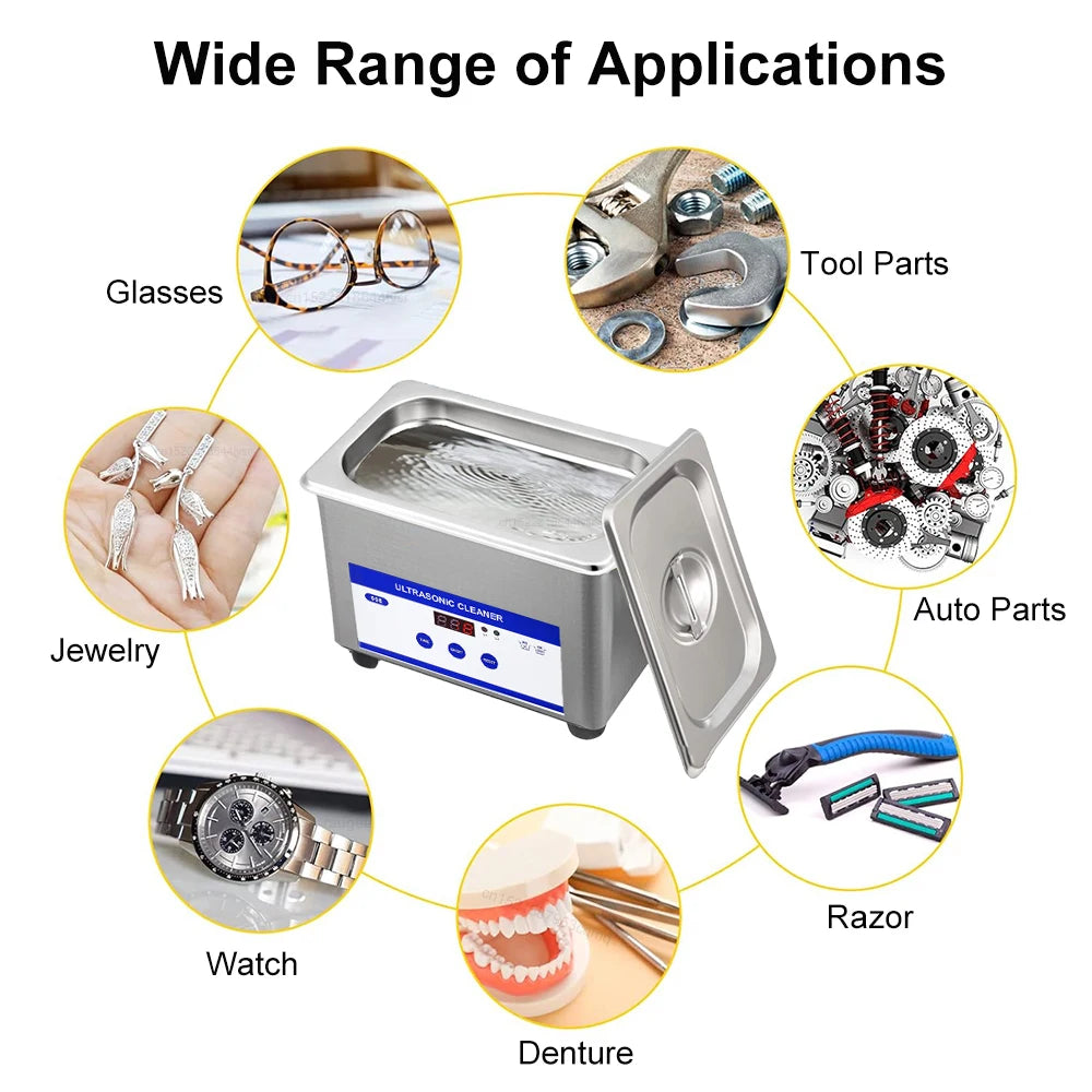 Ultrasonic Cleaner Ultrasound Glasses Jewelry Cleaner 40KHZ High Frequency Ultrasonic Washing Bath for Glasses Jewelry Cleaning