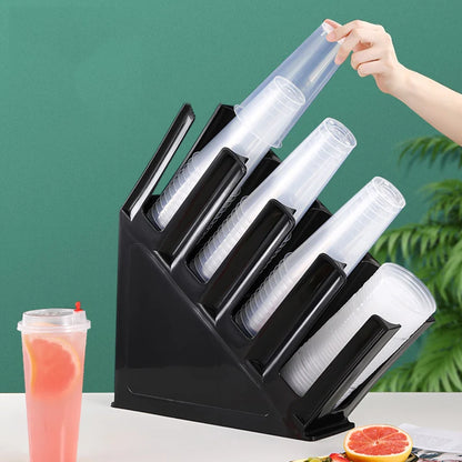 1pc Coffee Shop Disposable Cup Holder Cup Storage Rack Multi Functional Paper Cup Holder Picker Straw Bar Counter Cup Holder