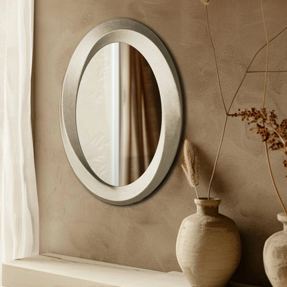 Oval Wall Mirror Beveled Edge Beautiful Curve Frame Accent Mirrors Baroque Gold Bathroom Mirror Vanity Mirror