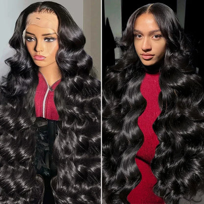 180 Density Body Wave 13x6 Lace Frontal Wig Human Hair 30 32 Inch 13x4 Lace Front Human Hair Wig Wet And Wavy For Women Bling