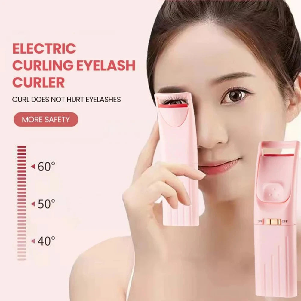 Electric Heated Eyelash Curler USB Rechargeable Eyelashes Curler Quick Heating Natural Eyelash Curler Long Lasting Makeup