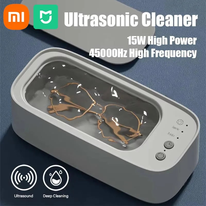 Xiaomi MIJIA 45KHZ Ultrasonic Glasses Cleaning Machine Ultrasound Jewelry Cleaner Machine High Frequency Ultrasonic Cleaner Bath