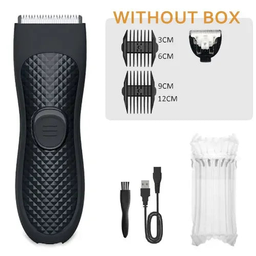 Body Hair Trimmer for Men Electric Groin Hair Trimmer Rechargeable Balls Groomer Replaceable Ceramic Blade Head Waterproof