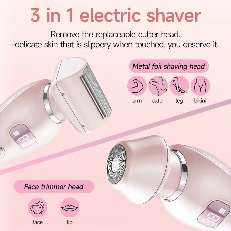 Electric Razors Shaver for Women, 2 in 1 Bikini Trimmer for Women, IPX7 Waterproof Pubic Hair Trimmer Women Wet & Dry Use