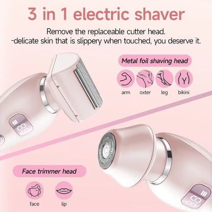 Electric Razors Shaver for Women, 2 in 1 Bikini Trimmer for Women, IPX7 Waterproof Pubic Hair Trimmer Women Wet & Dry Use