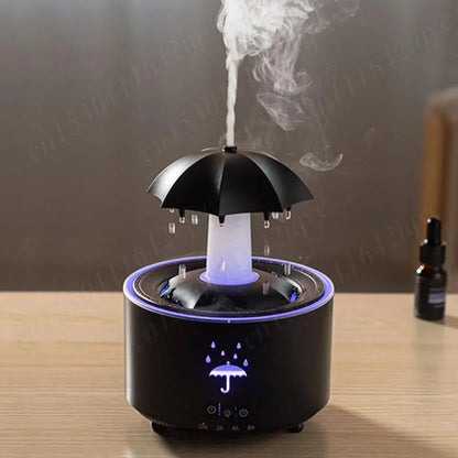 Rotating Umbrella Humidifier Oil Diffuser with 7 LED Night Light Humidifier Essential Oil Diffuser Remote Aromatherapy Diffuser