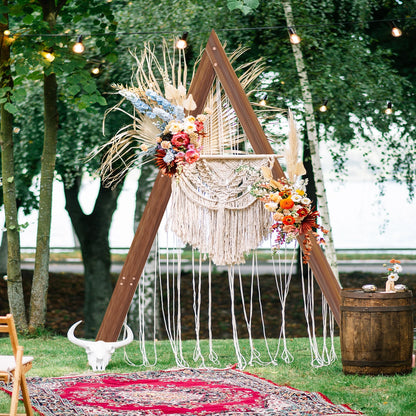 10.2FT Tall Rustic Triangle Wedding Arch Thicken Wooden Backdrop Stand Frame for Garden Wedding Ceremony Decorations