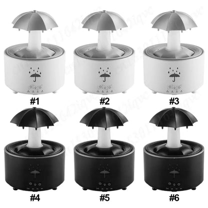 Rotating Umbrella Humidifier Oil Diffuser with 7 LED Night Light Humidifier Essential Oil Diffuser Remote Aromatherapy Diffuser