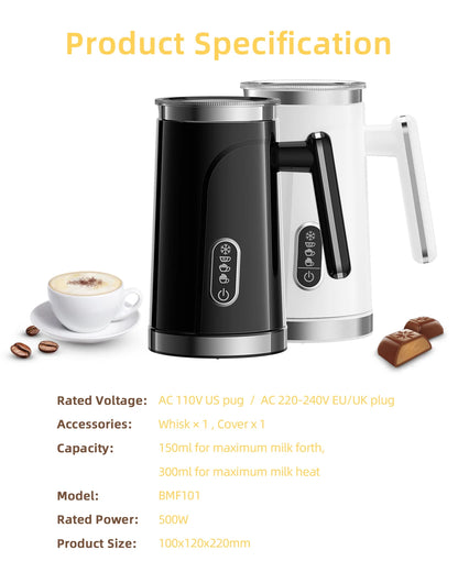 BioloMix Electric 4 in 1 Automatic Hot and Cold Milk Frother Warmer for Latte, Foam Maker, Hot Chocolates, Cappuccino