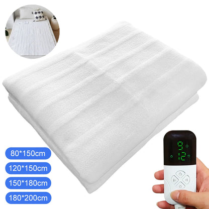 Electric Blanket Quick Heating Pad Blanket UK Plug Warmer Bed Mattress with Timer 150*80cm/150*120cm/180*150cm/200*180cm